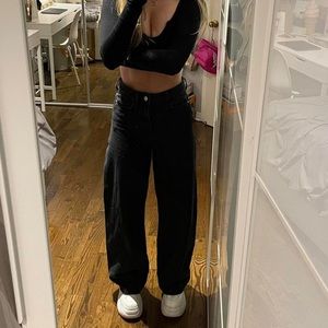 ZARA high waisted wide leg jeans